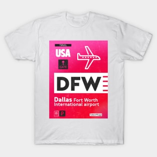 DFW airport code RED T-Shirt